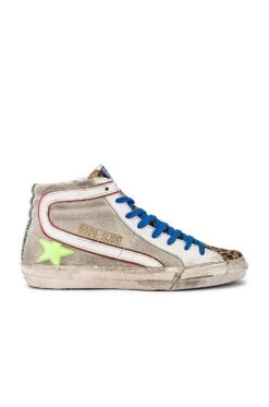 Golden Goose Slide Classic Sneaker Beige Brown Leo, Ice, White & Yellow Fluo