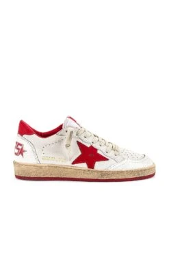 Golden Goose Ballstar Sneaker White & Strawberry Red