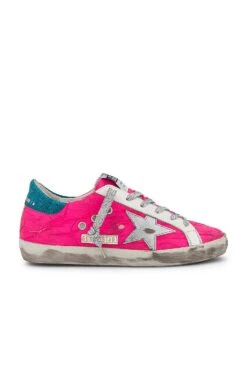 Golden Goose Superstar Sneaker Fuchsia, Silver & Turquoise