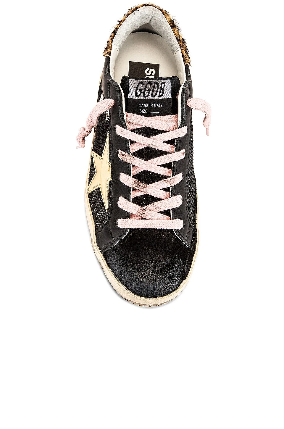 Golden Goose Superstar Sneaker Black, Gold, & Beige Brown Leopard - Image 4