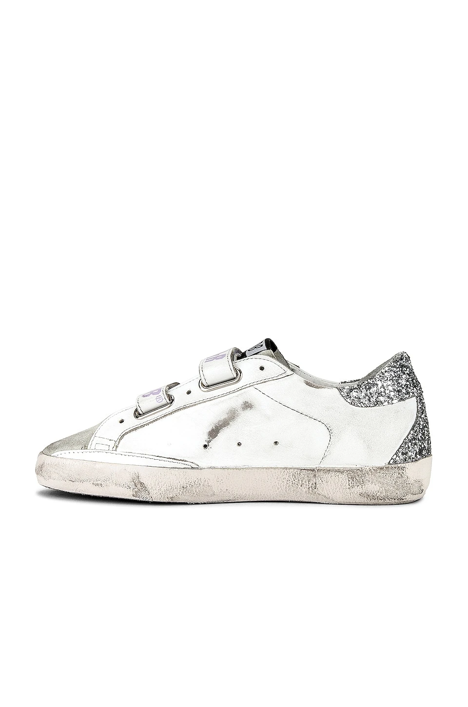Golden Goose Old School Sneaker White, Ice, & Silver - Image 5