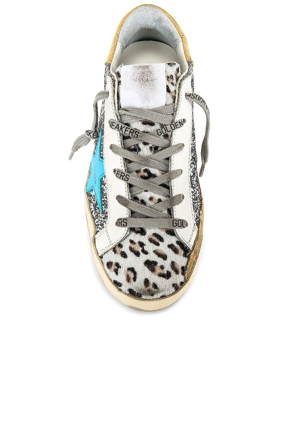 Golden Goose Superstar Sneaker Silver, White Black Cream Leopard, Sky, & Sand - Image 4