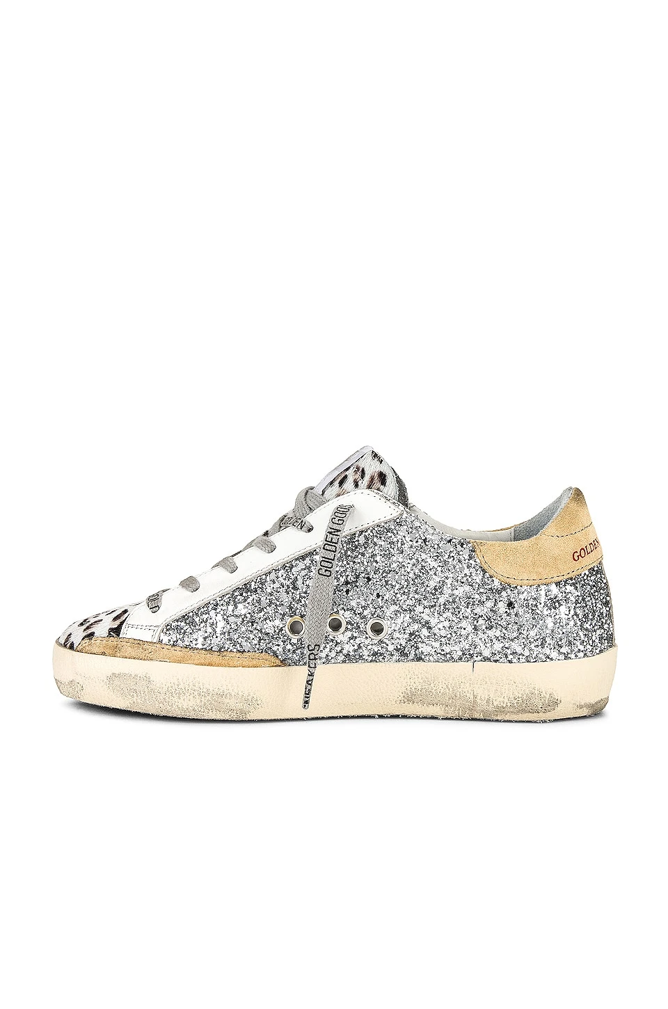 Golden Goose Superstar Sneaker Silver, White Black Cream Leopard, Sky, & Sand - Image 5