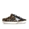 Golden Goose Superstar Sabot Sneaker Beige Brown Leopard, Black, & Silver