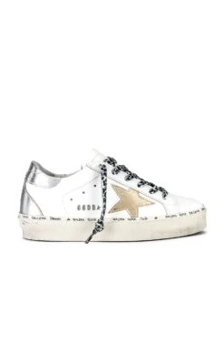Golden Goose Hi Star Sneaker White, Gold, & Silver