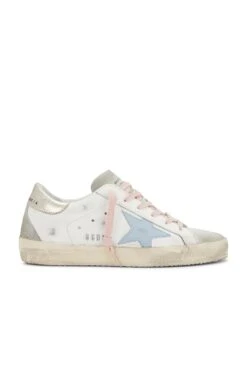 Golden Goose Super-Star Sneaker White, Ice, Powder Blue, & Platinum