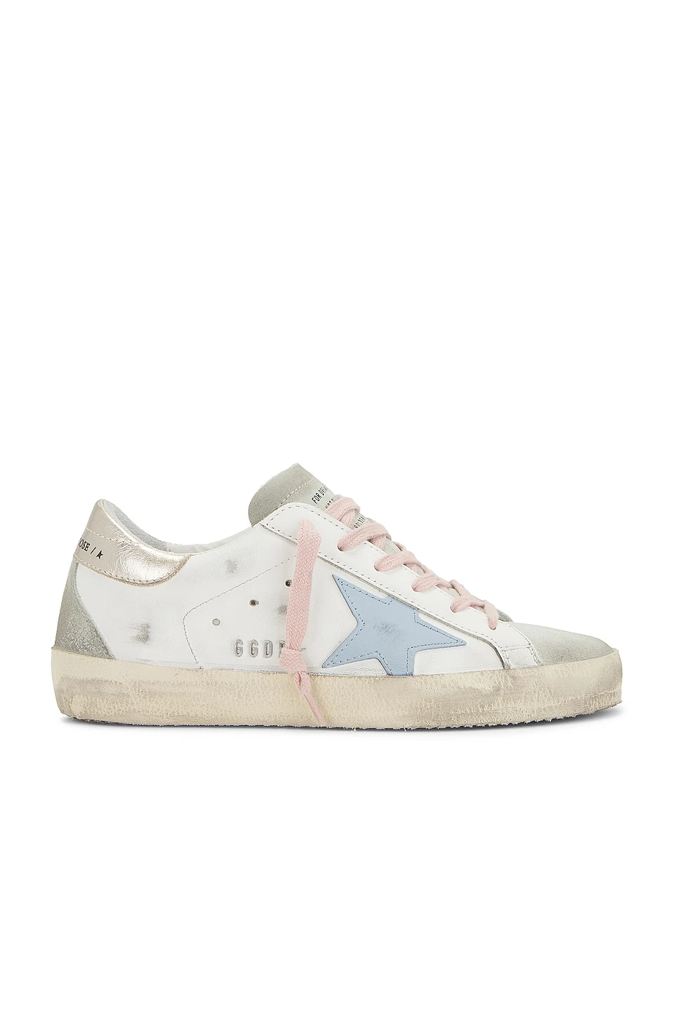 Golden Goose Super-Star Sneaker White, Ice, Powder Blue, & Platinum