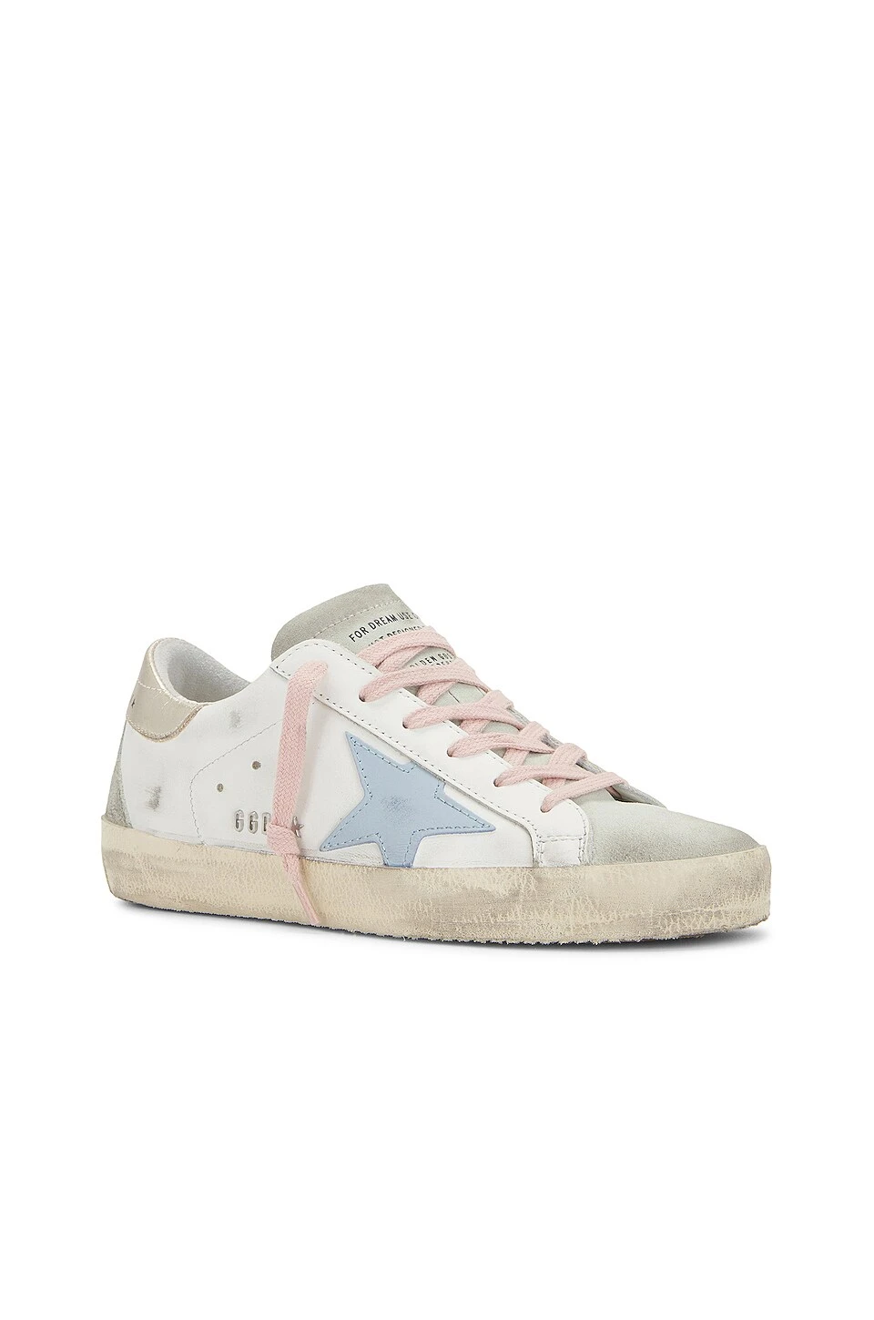 Golden Goose Super-Star Sneaker White, Ice, Powder Blue, & Platinum - Image 2