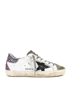 Golden Goose Super-Star Sneaker White, Taupe, & Fuxia