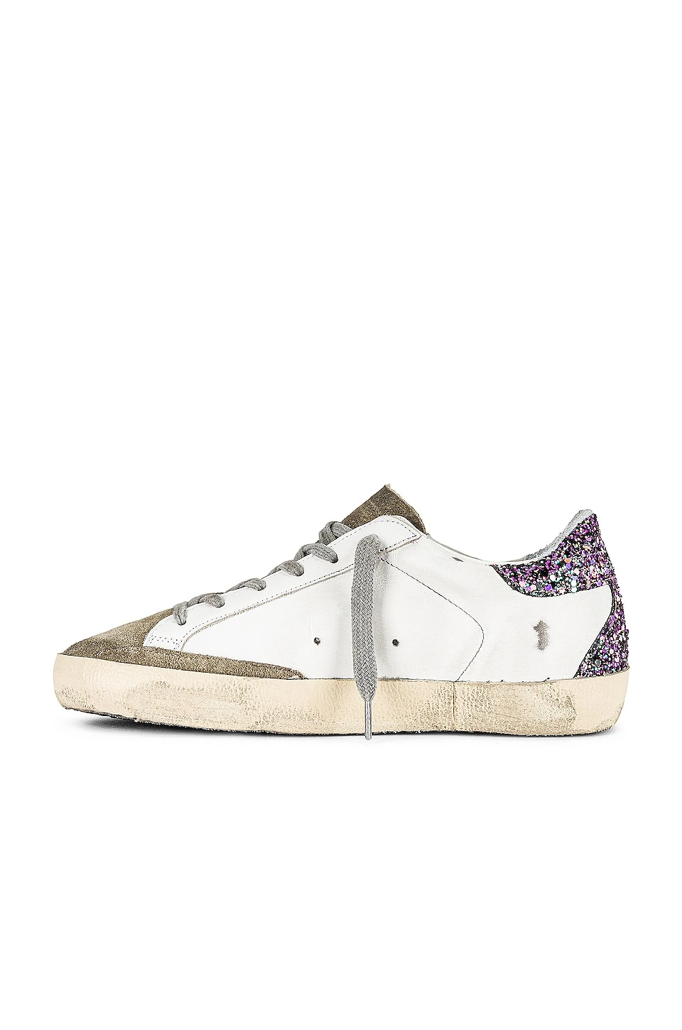 Golden Goose Super-Star Sneaker White, Taupe, & Fuxia - Image 5