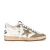 Golden Goose Ball Star Sneaker White, Taupe, & Silver
