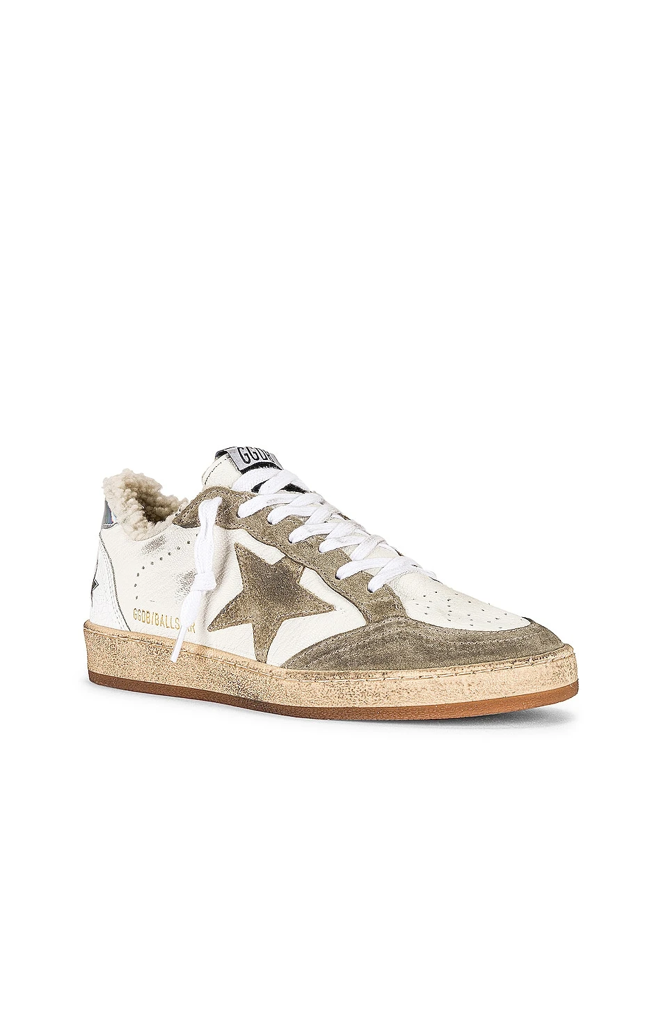 Golden Goose Ball Star Sneaker White, Taupe, & Silver - Image 2