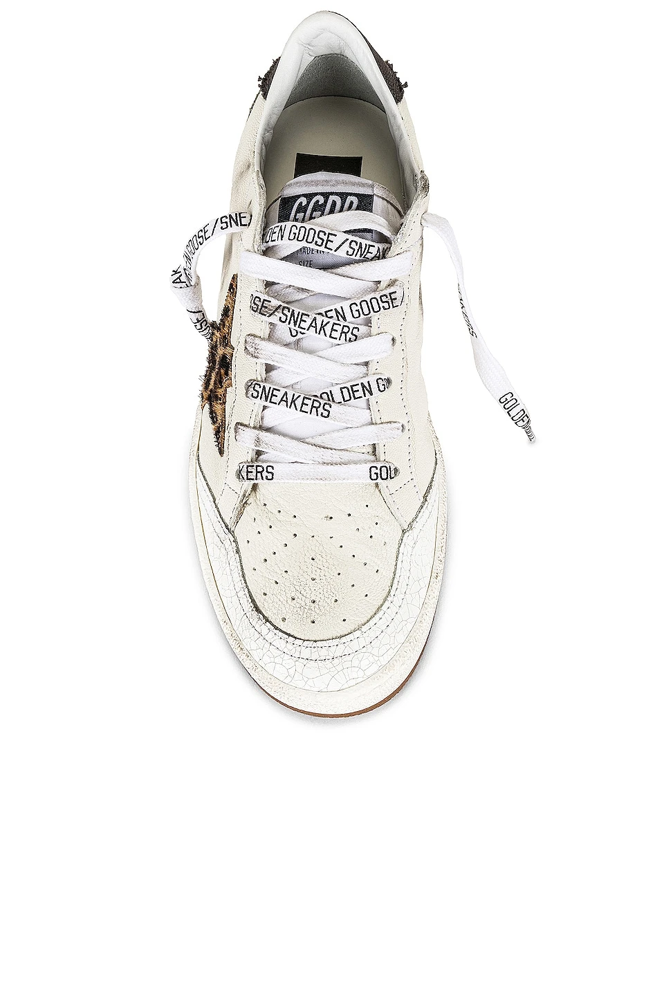 Golden Goose Ball Star Sneaker White, Beige, Brown, & Black Leopard - Image 4