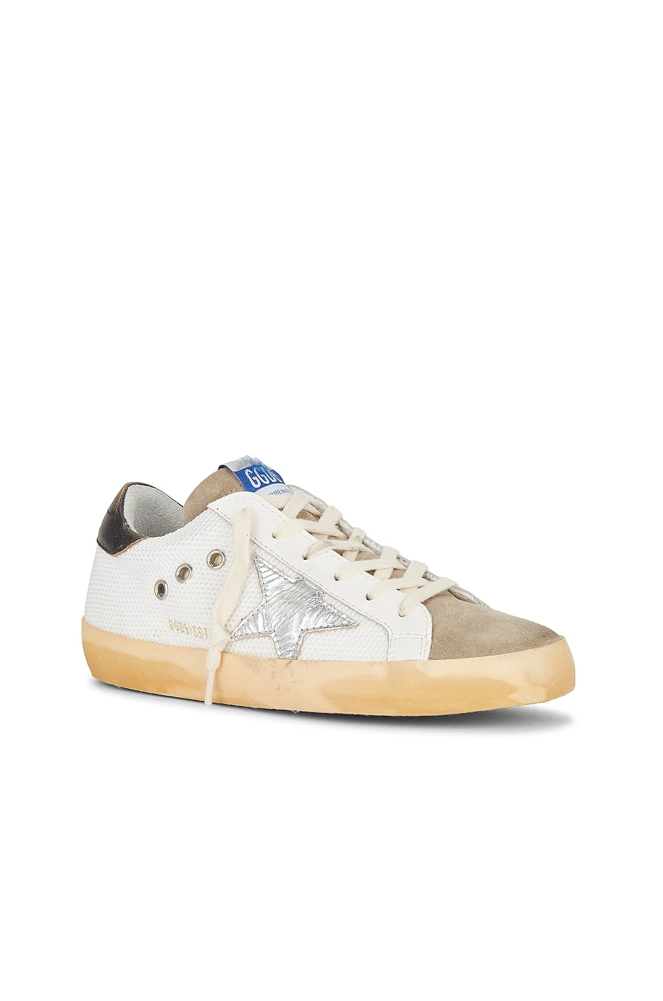 Golden Goose Super-Star Sneaker White, Taupe, Silver, & Black - Image 2