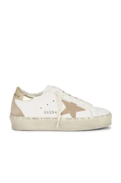 Golden Goose ZAPATILLA DEPORTIVA HI STAR White, Taupe, & Platinum