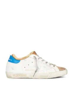 Golden Goose Super-Star Sneaker White, Tobacco, & Blue