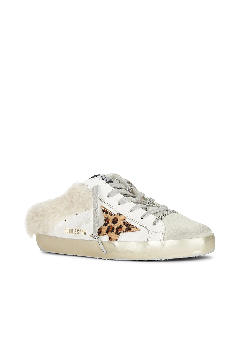 Golden Goose Sabot Star Sneaker White Ice, Beige Brown Leopard, & Beige - Image 2
