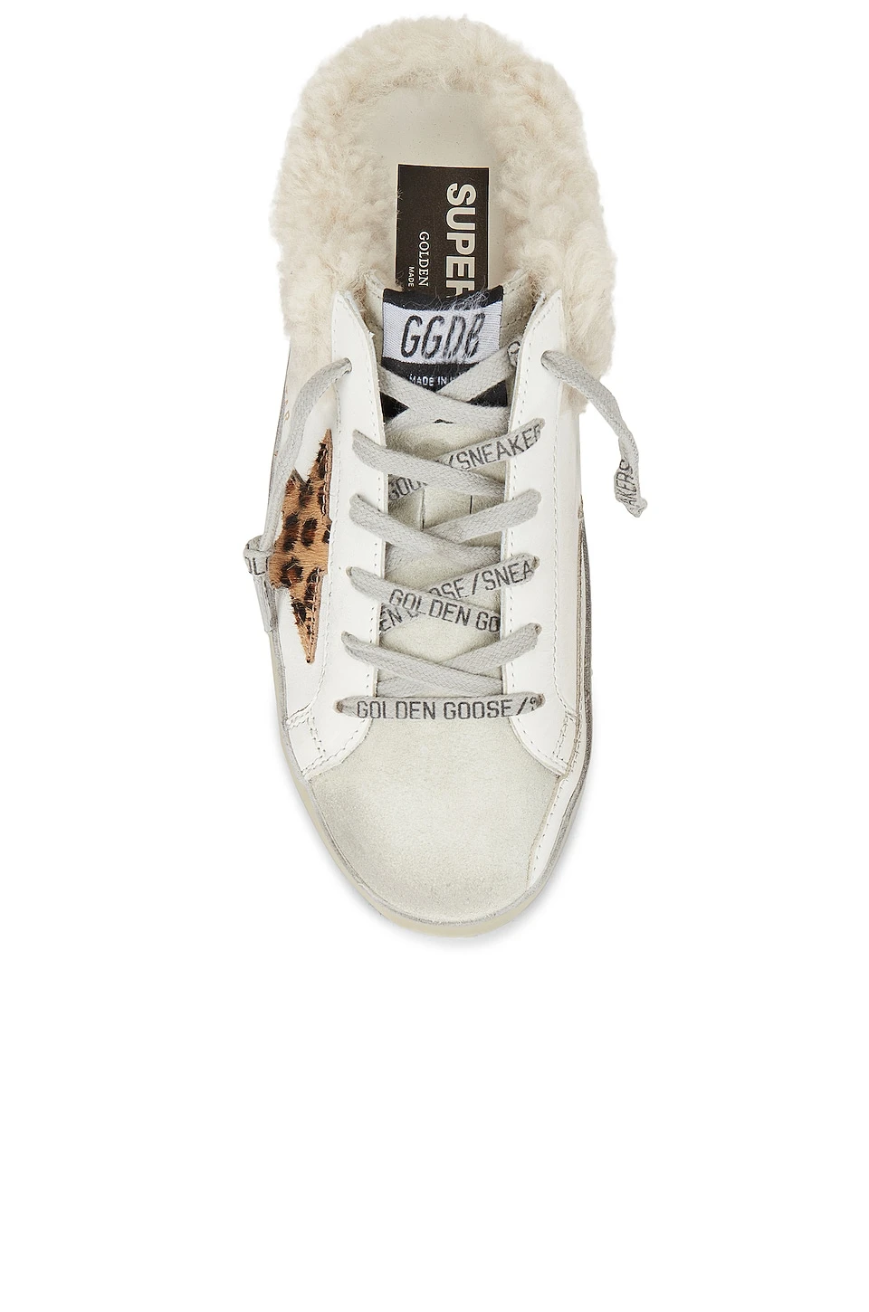 Golden Goose Sabot Star Sneaker White Ice, Beige Brown Leopard, & Beige - Image 4
