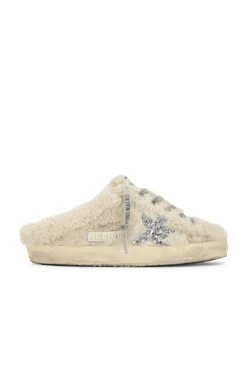 Golden Goose Sabot Sneaker Natural White & Silver