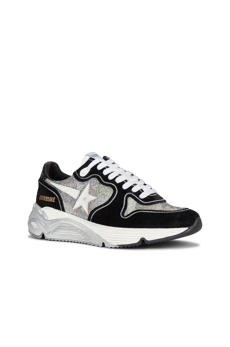 Golden Goose Running Sole Sneaker Green Camouflage, Black, White, & Silver - Image 2