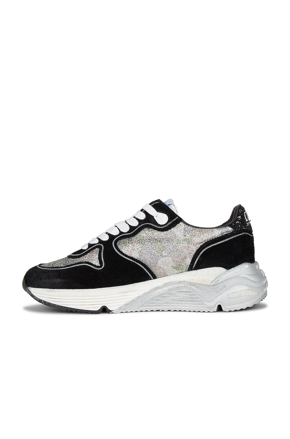 Golden Goose Running Sole Sneaker Green Camouflage, Black, White, & Silver - Image 5