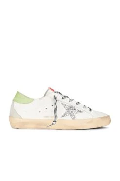 Golden Goose X REVOLVE Super Star Sneaker White, Green, Silver, & Ice