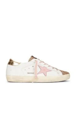Golden Goose X REVOLVE Super Star Sneaker White, Ancient Pink, & Gold