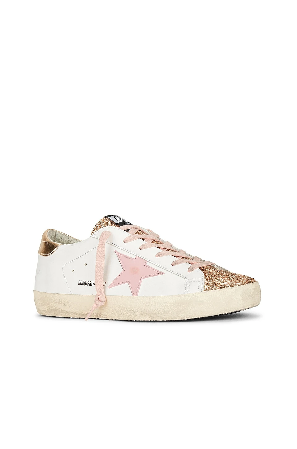 Golden Goose X REVOLVE Super Star Sneaker White, Ancient Pink, & Gold - Image 2