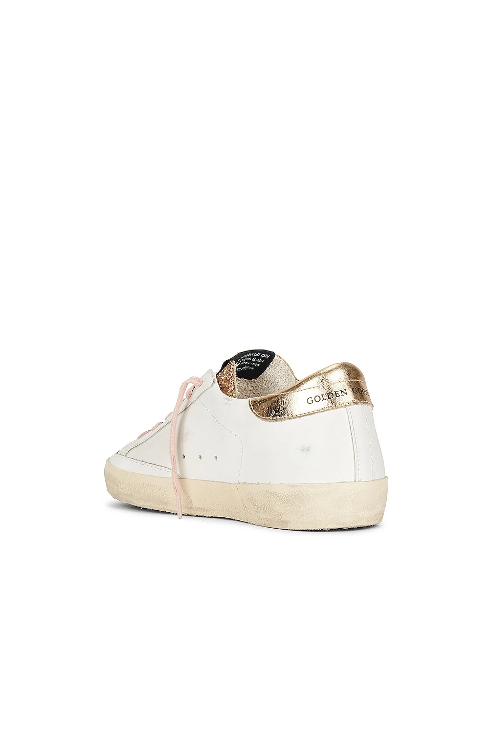 Golden Goose X REVOLVE Super Star Sneaker White, Ancient Pink, & Gold - Image 3