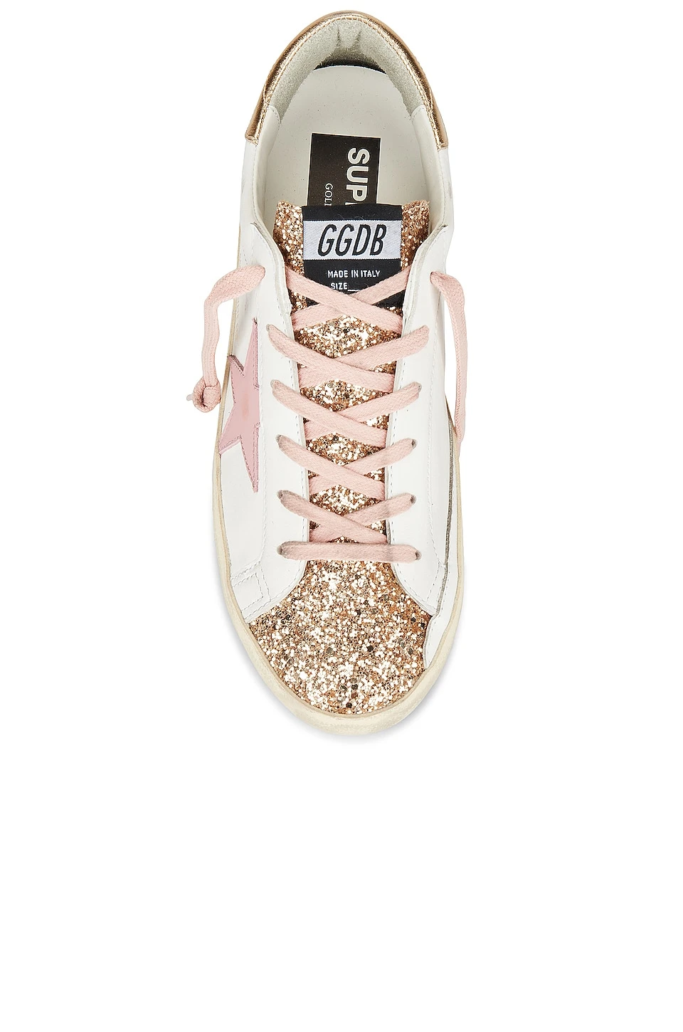 Golden Goose X REVOLVE Super Star Sneaker White, Ancient Pink, & Gold - Image 4