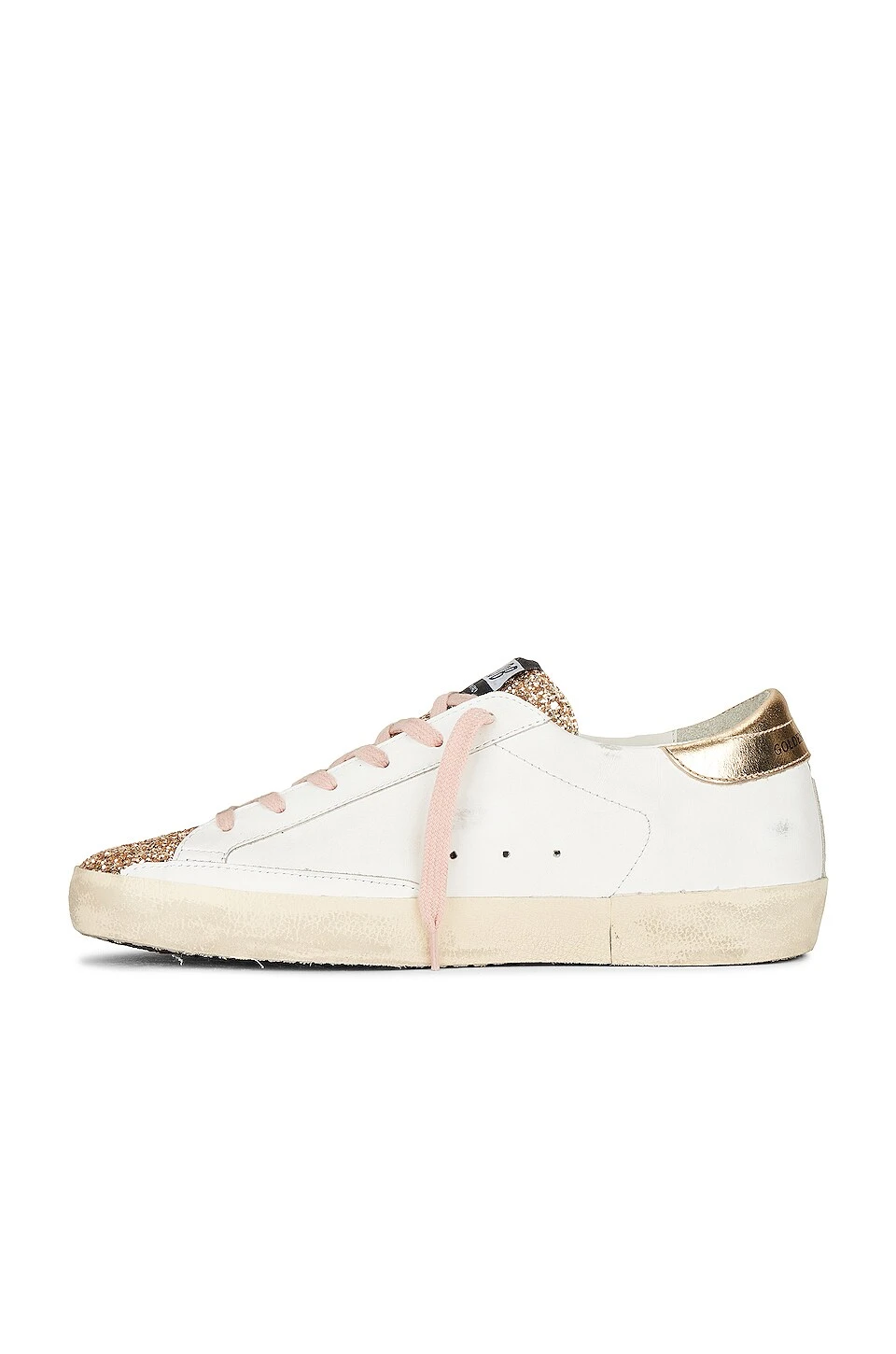 Golden Goose X REVOLVE Super Star Sneaker White, Ancient Pink, & Gold - Image 5