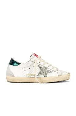 Golden Goose ZAPATILLA DEPORTIVA SUPERSTAR White, Platinum, & Emerald Green