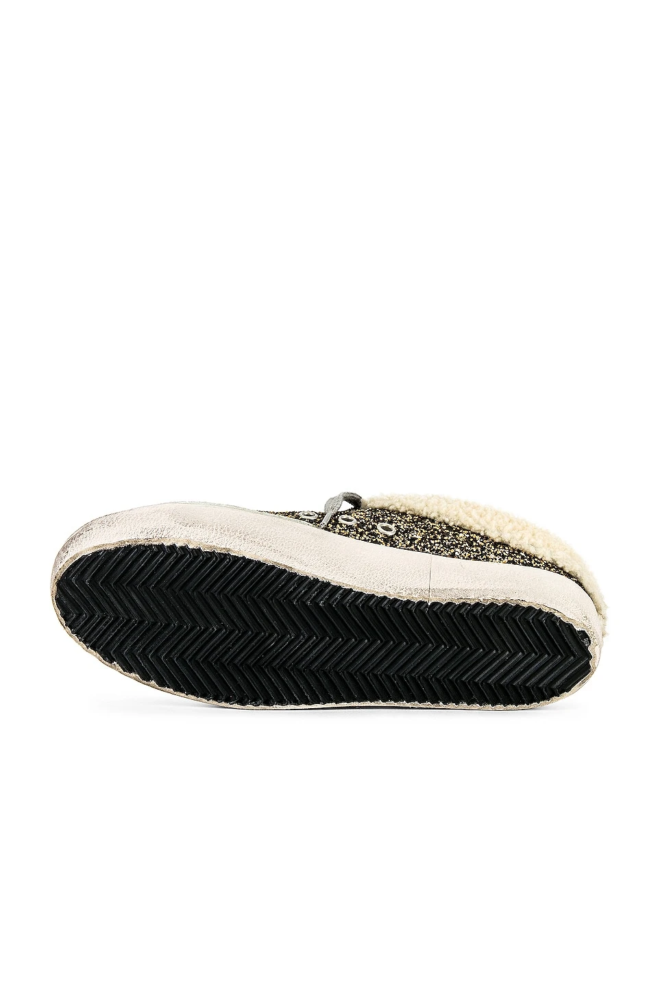 Golden Goose Superstar Sabot Shearling Sneaker Black Gold, Beige, & Ice - Image 6