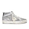 Golden Goose Mid Star Sneaker Silver, Ivory, & Black