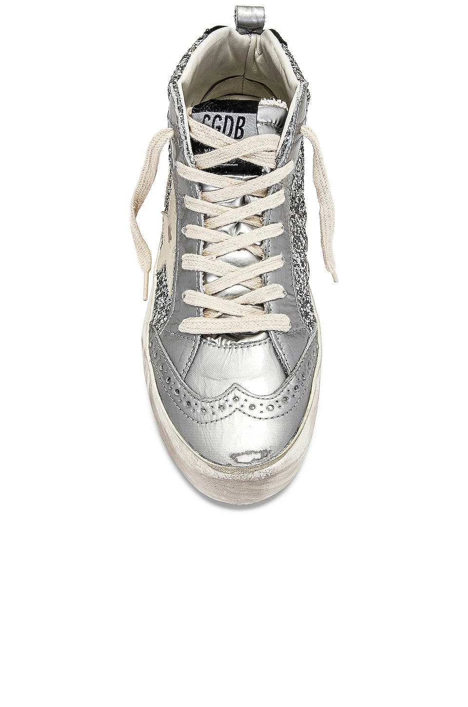 Golden Goose Mid Star Sneaker Silver, Ivory, & Black - Image 4