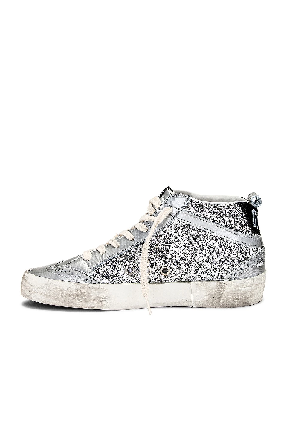 Golden Goose Mid Star Sneaker Silver, Ivory, & Black - Image 5