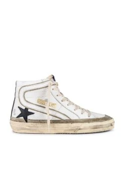 Golden Goose Slide Sneaker White, Yellow, Black, & Taupe