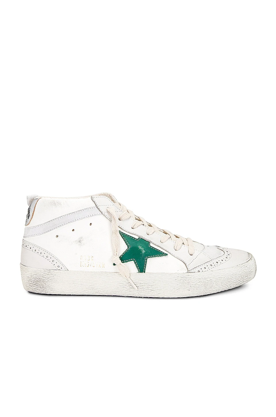 Golden Goose Mid Star Sneaker Cream, Milky, Green, White, & Silver