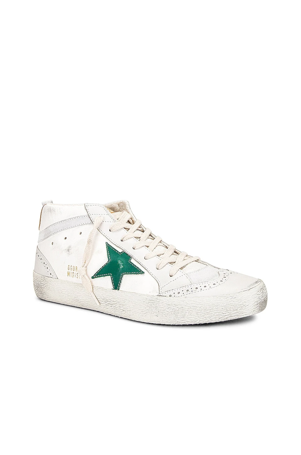 Golden Goose Mid Star Sneaker Cream, Milky, Green, White, & Silver - Image 2