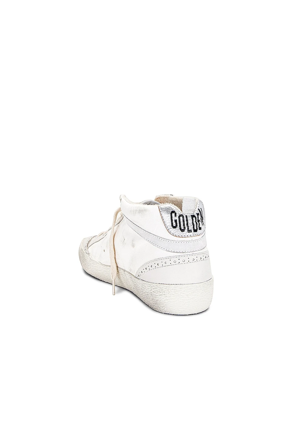 Golden Goose Mid Star Sneaker Cream, Milky, Green, White, & Silver - Image 3