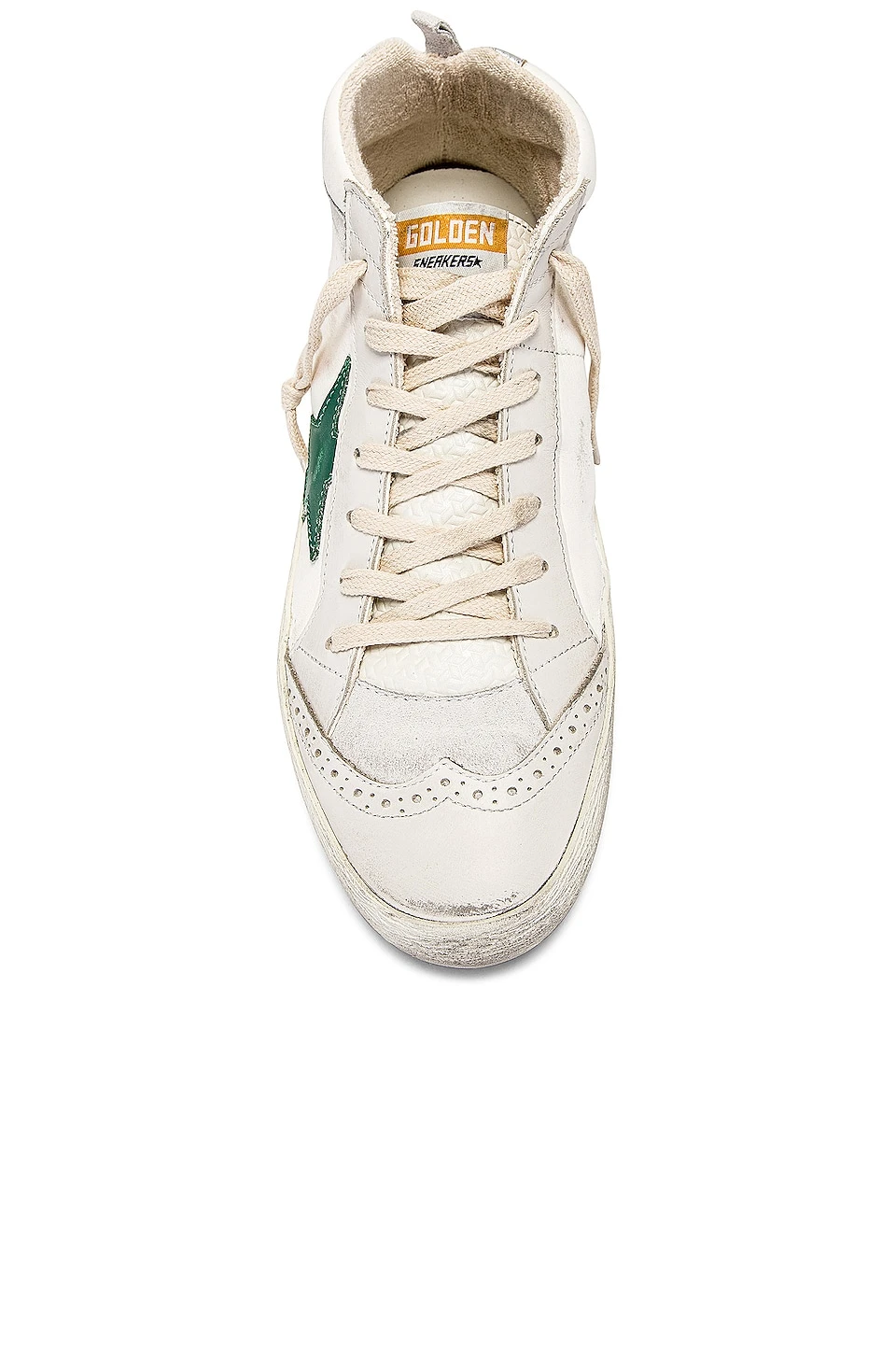 Golden Goose Mid Star Sneaker Cream, Milky, Green, White, & Silver - Image 4