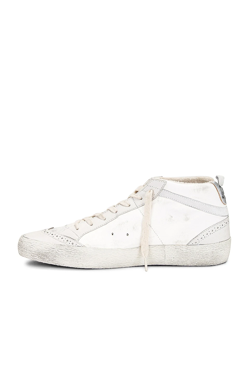 Golden Goose Mid Star Sneaker Cream, Milky, Green, White, & Silver - Image 5