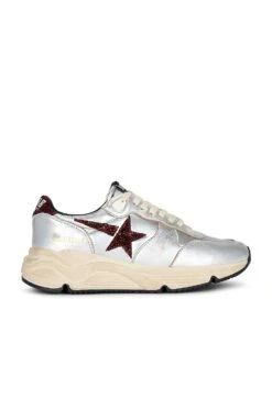Golden Goose Running Sole Sneaker Silver & Bordeau