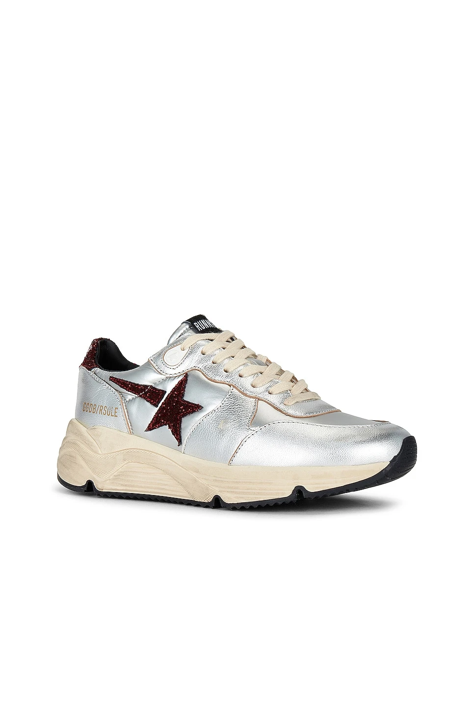 Golden Goose Running Sole Sneaker Silver & Bordeau - Image 2