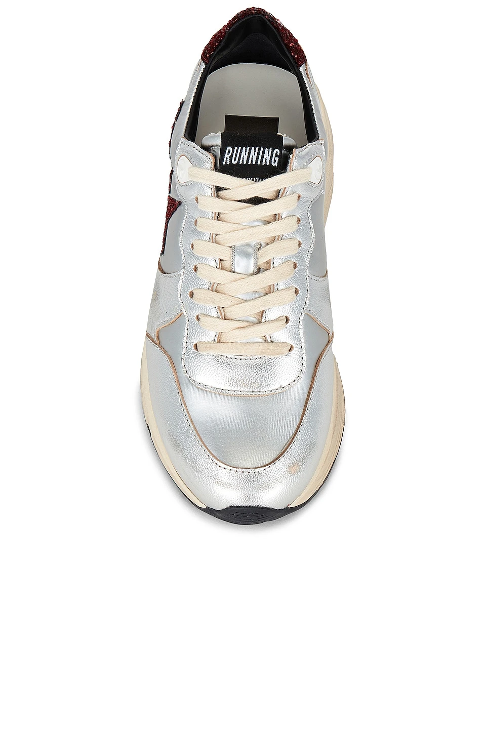 Golden Goose Running Sole Sneaker Silver & Bordeau - Image 4
