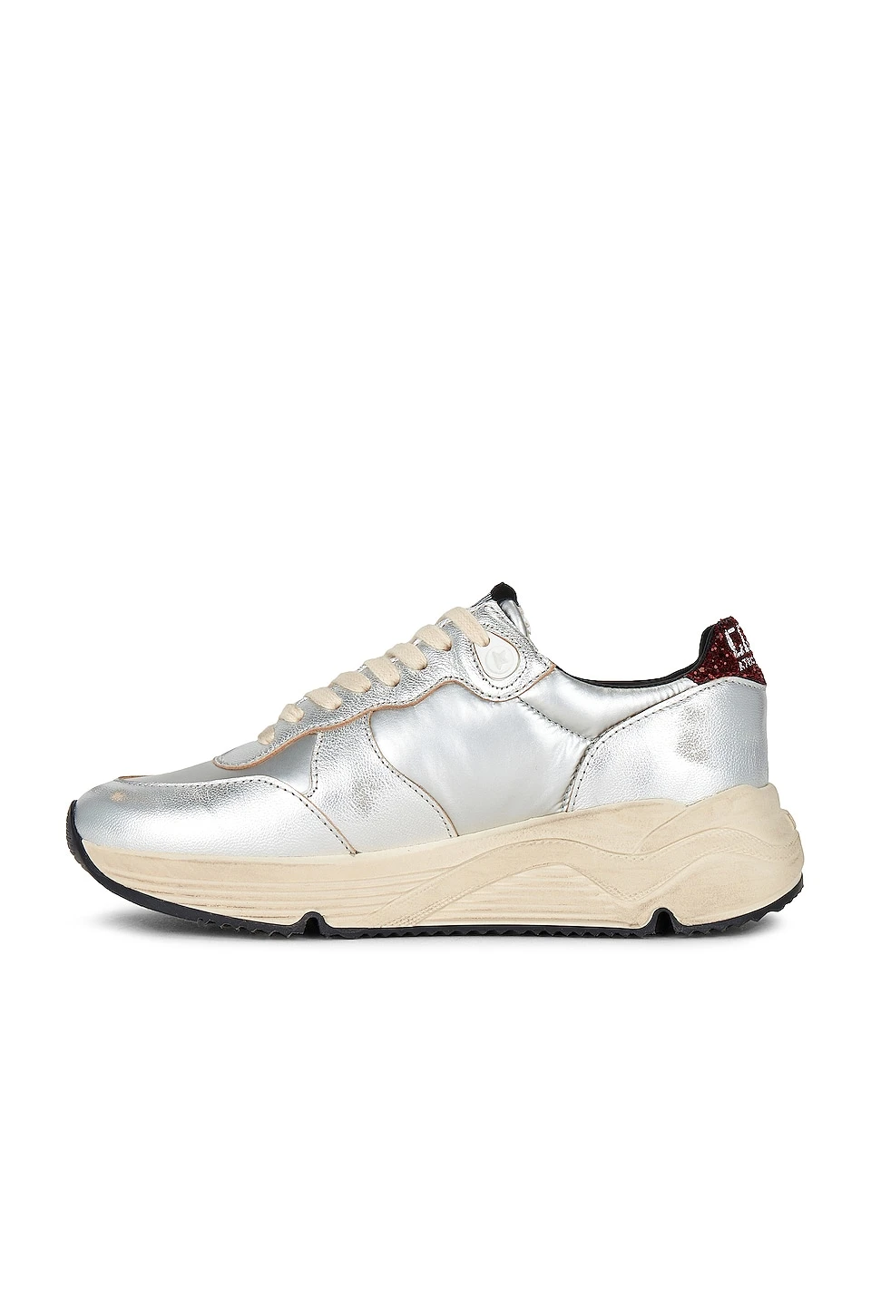 Golden Goose Running Sole Sneaker Silver & Bordeau - Image 5