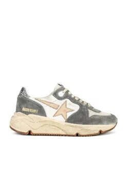 Golden Goose Running Sole Sneaker Silver, White, Cream, Smoke Grey, & Silver
