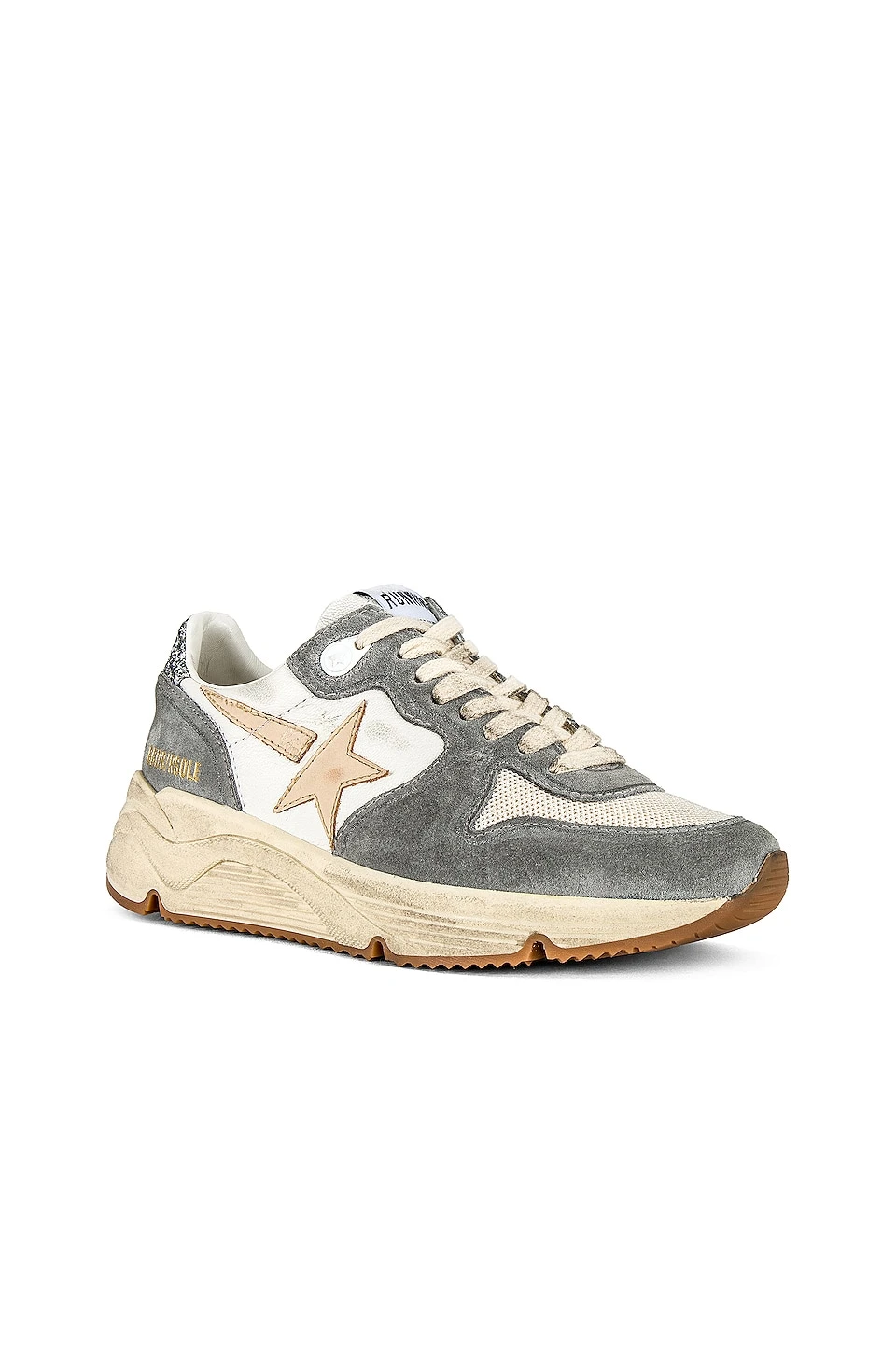 Golden Goose Running Sole Sneaker Silver, White, Cream, Smoke Grey, & Silver - Image 2