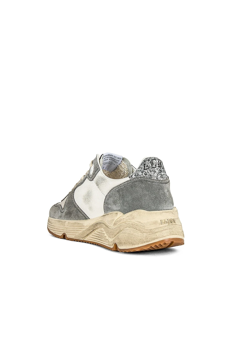 Golden Goose Running Sole Sneaker Silver, White, Cream, Smoke Grey, & Silver - Image 3