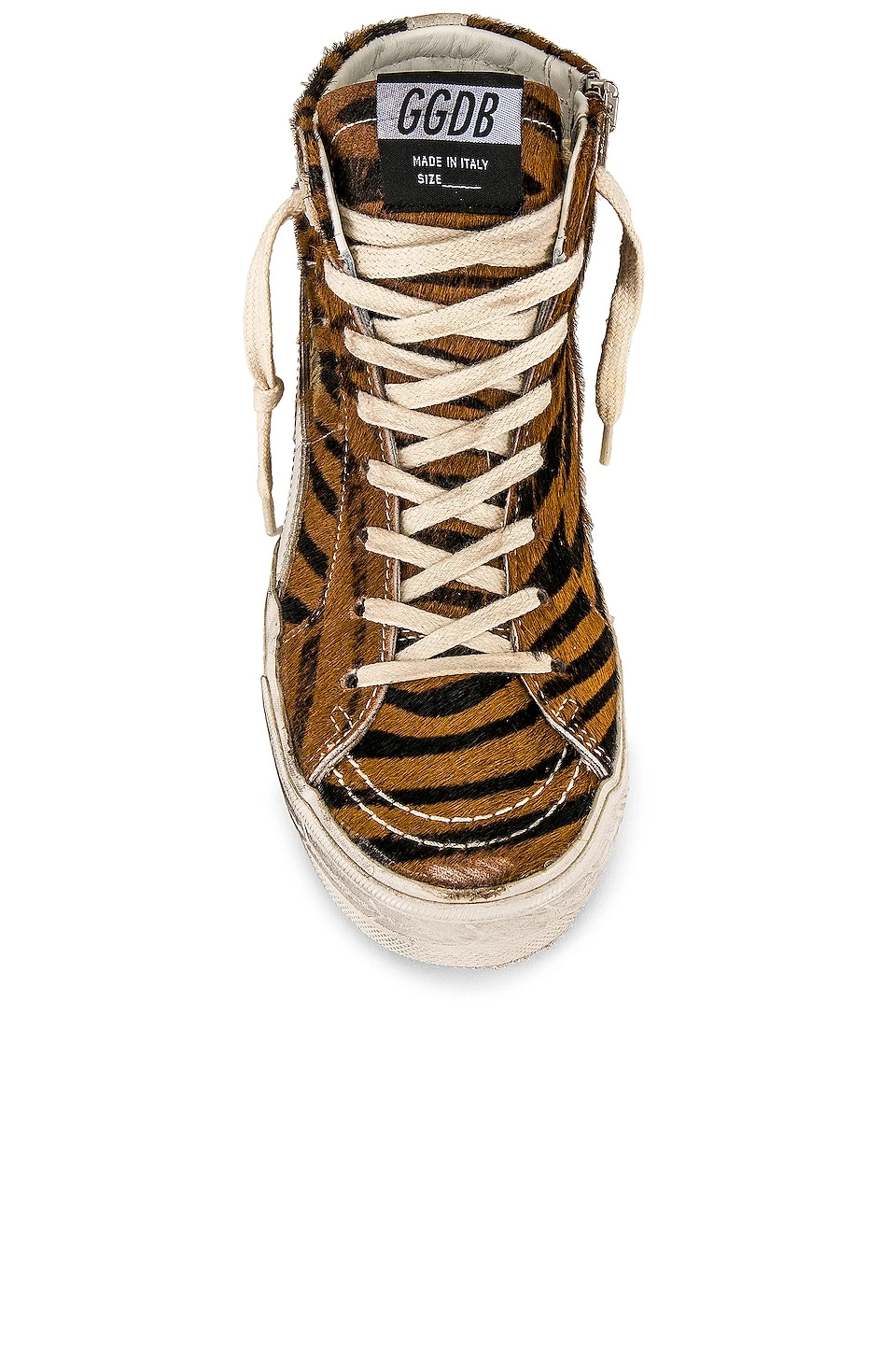 Golden Goose Slide Sneaker Brown Zebra & White - Image 4